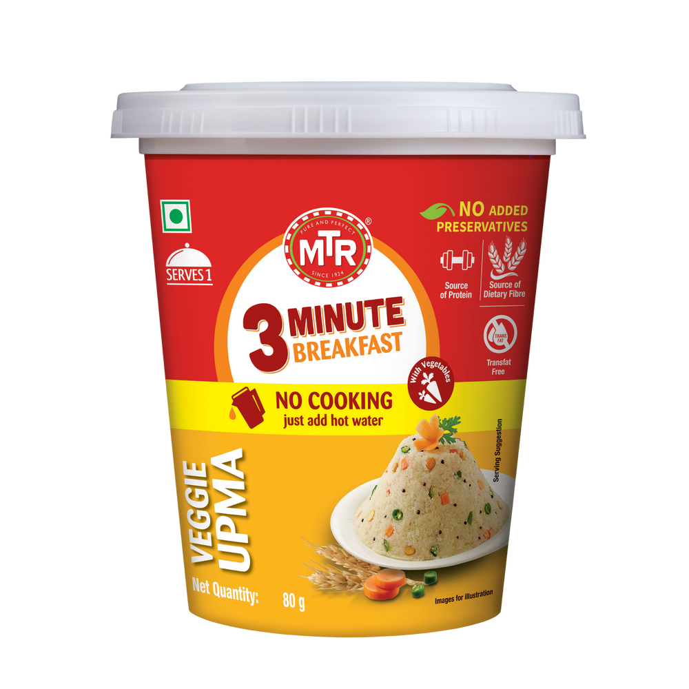 3 Minute Veggie Upma Cup