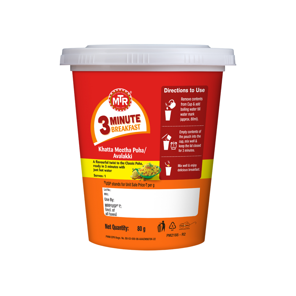 MTR 3 Minute Khatta Meetha Poha Cup