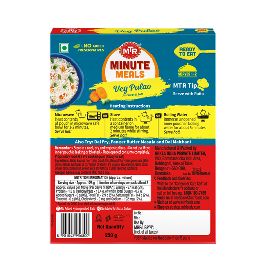 Ready to Eat Vegetable Pulao