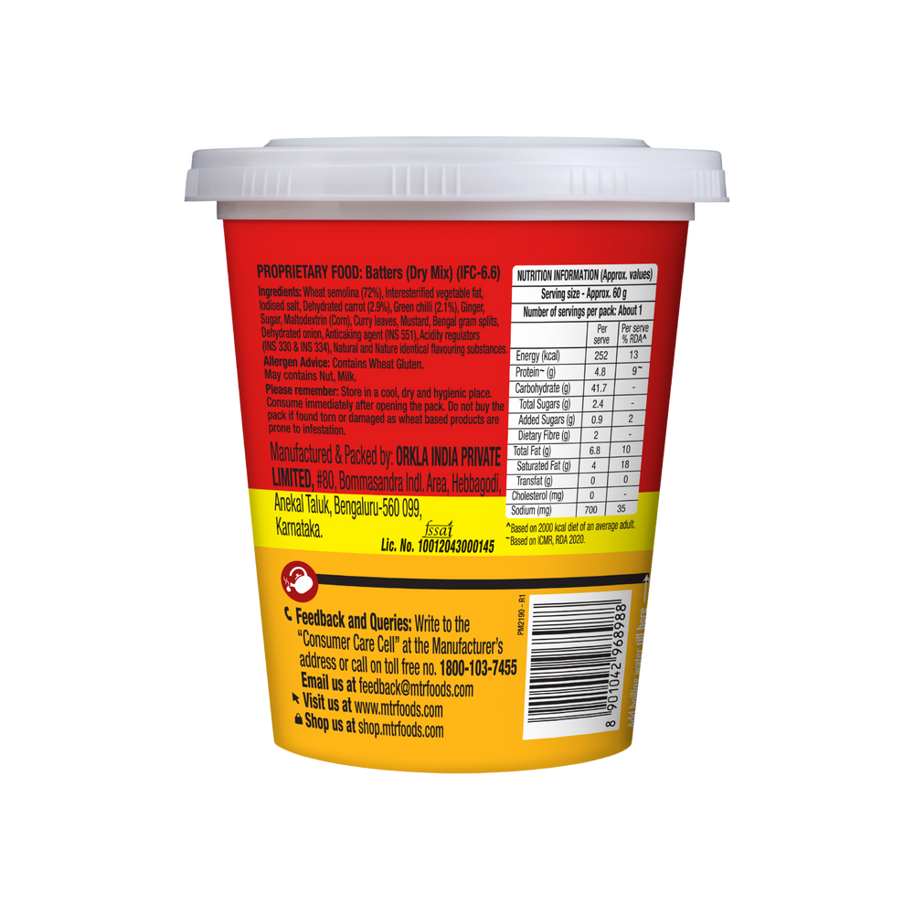 3 Minute Veggie Upma Cup