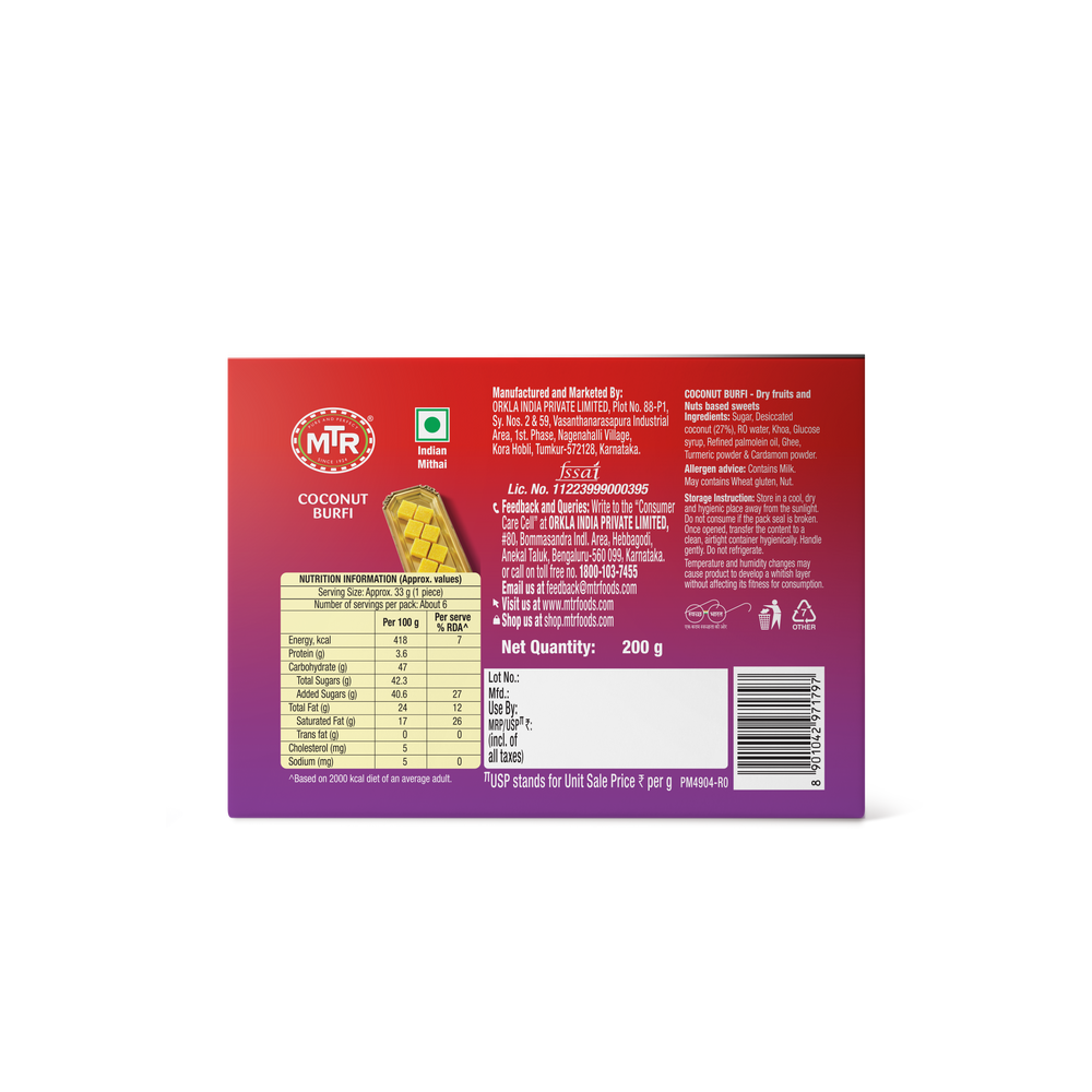 MTR Coconut Burfi Classic (Buy One Get One Free)