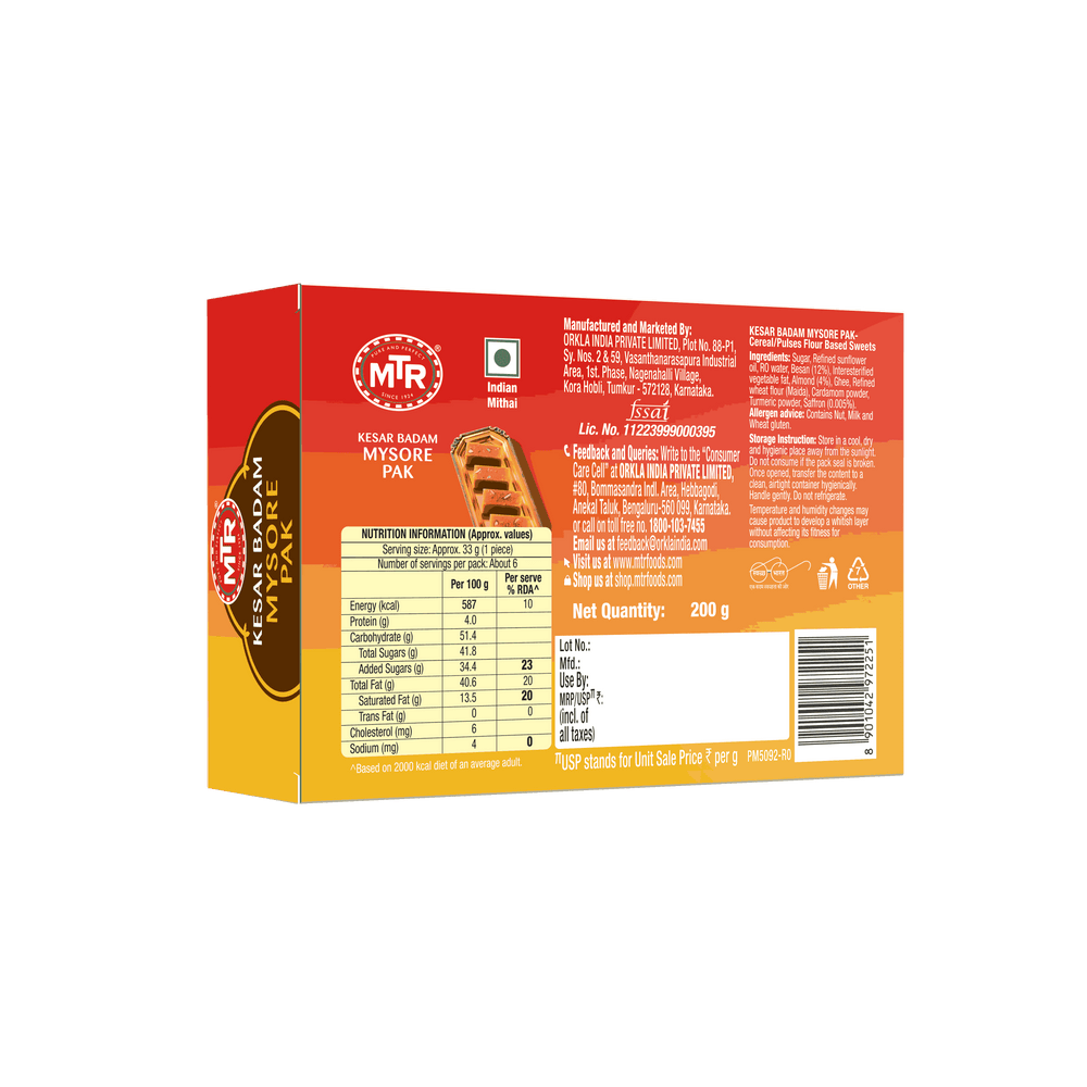 MTR Kesar Badam Mysore Pak