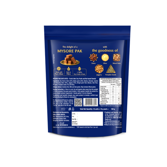 MTR Mysore Pak Date Bites - Fruit & Nut - 150g