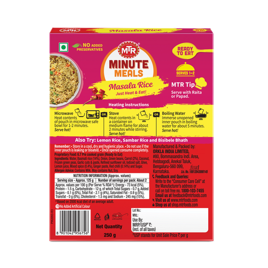 Ready to Eat Masala Rice